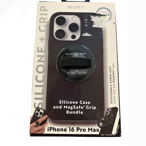 MVMT Silicone Case and MagSafe Grip Bundle for iPhone 16 Pro Max 0116X-BLK
